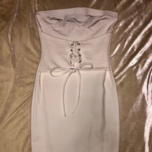 Parvenue Little White Strapless Dress